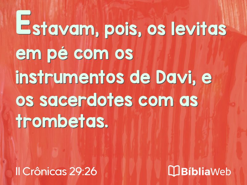 II Crônicas 29:26 em imagem para compartilhar