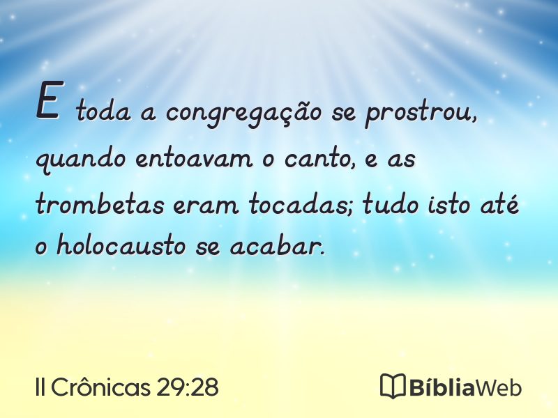 II Crônicas 29:28 em imagem para compartilhar