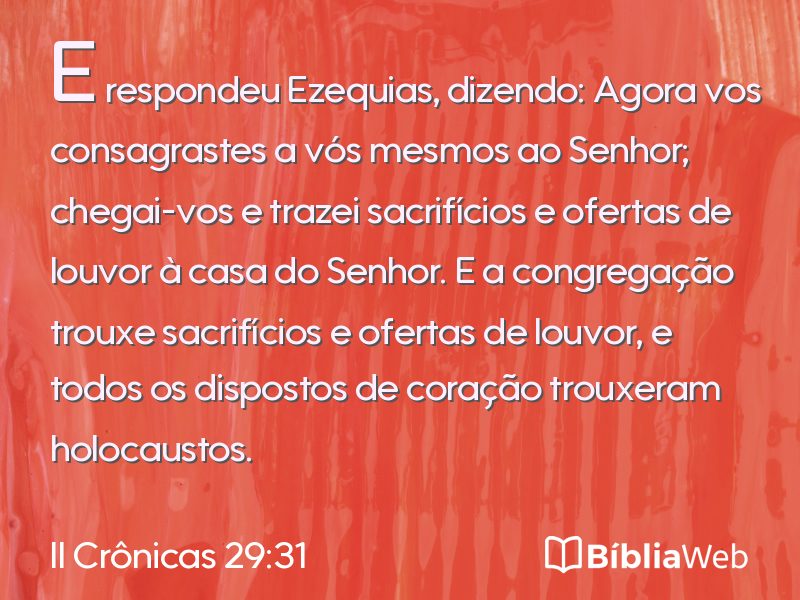 II Crônicas 29:31 em imagem para compartilhar