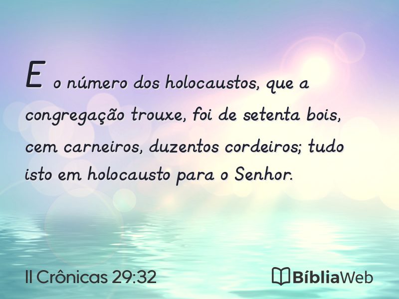 II Crônicas 29:32 em imagem para compartilhar