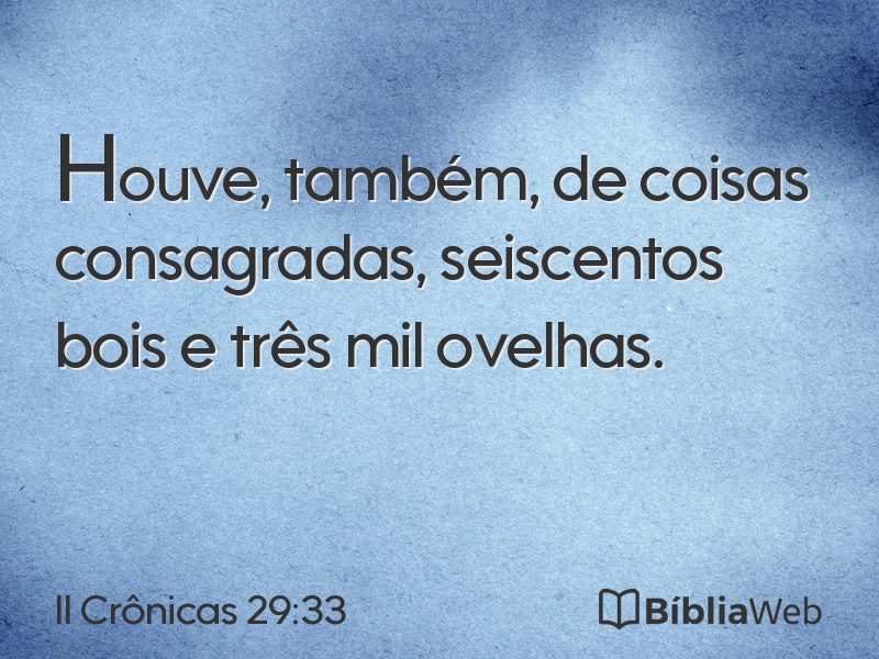 II Crônicas 29:33 em imagem para compartilhar