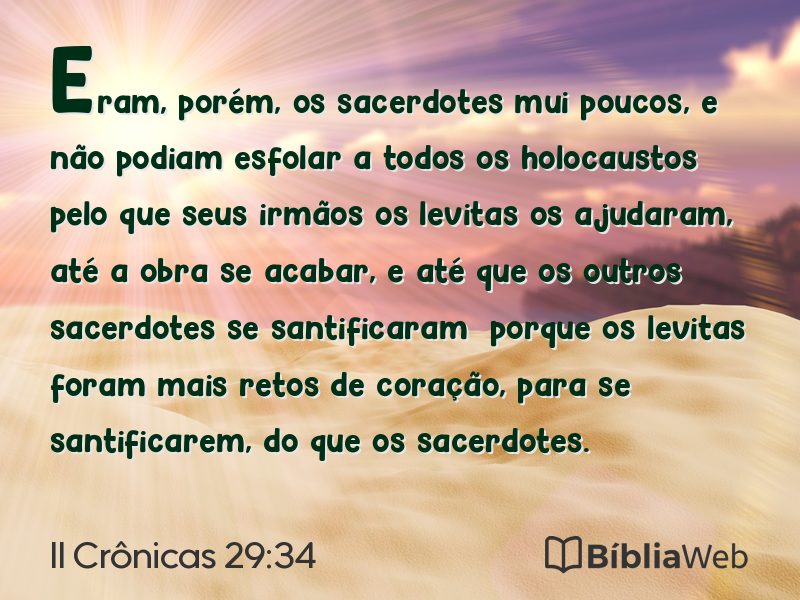 II Crônicas 29:34 em imagem para compartilhar