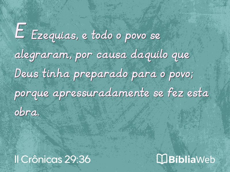 II Crônicas 29:36 em imagem para compartilhar