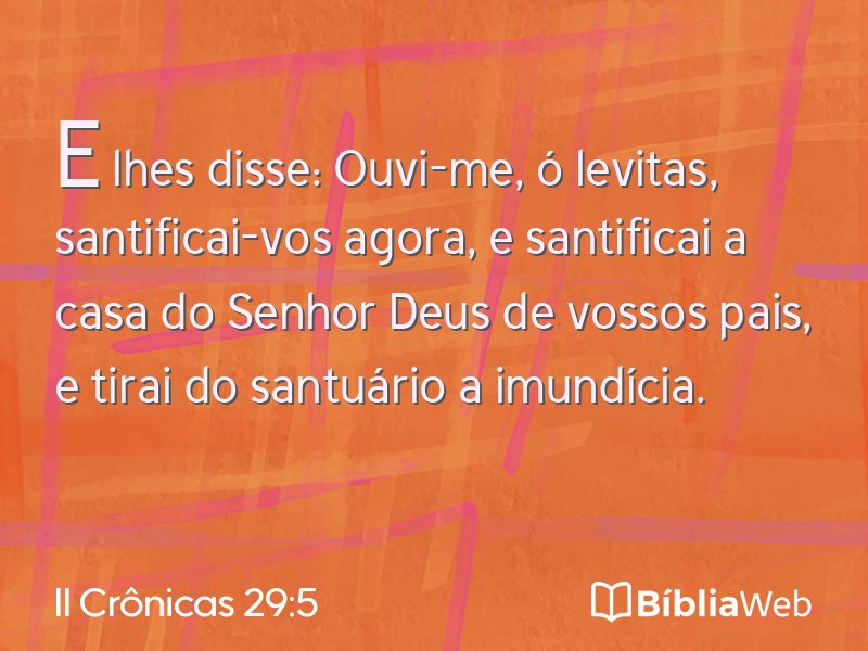 II Crônicas 29:5 em imagem para compartilhar
