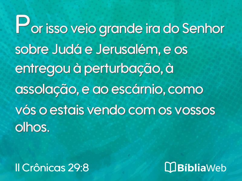 II Crônicas 29:8 em imagem para compartilhar