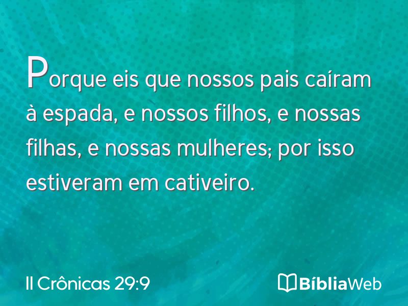 II Crônicas 29:9 em imagem para compartilhar