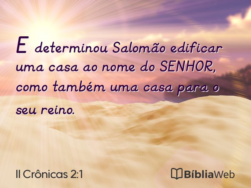 II Crônicas 2:1 em imagem para compartilhar