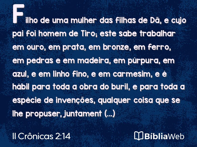 II Crônicas 2:14 em imagem para compartilhar