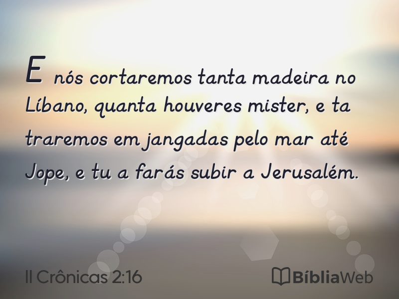 II Crônicas 2:16 em imagem para compartilhar