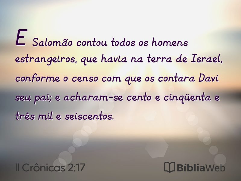 II Crônicas 2:17 em imagem para compartilhar