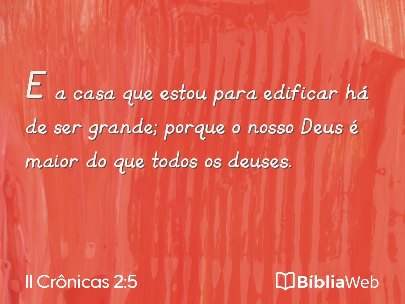 II Crônicas 2:5 em imagem para compartilhar