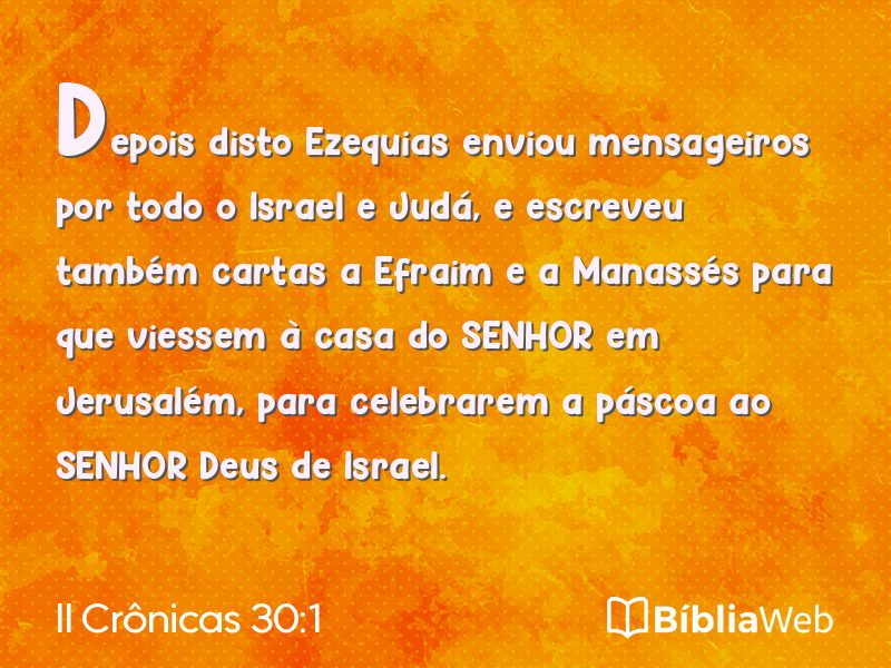II Crônicas 30:1 em imagem para compartilhar