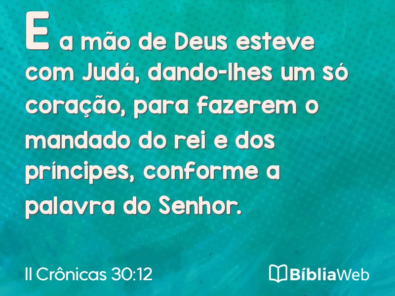 II Crônicas 30:12 em imagem para compartilhar