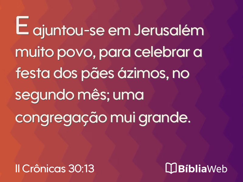II Crônicas 30:13 em imagem para compartilhar