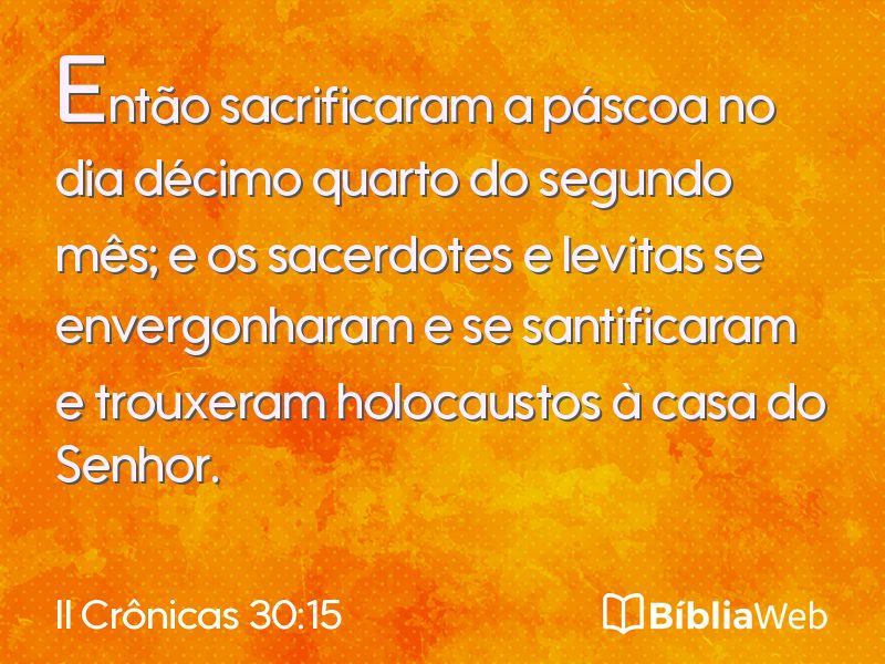 II Crônicas 30:15 em imagem para compartilhar