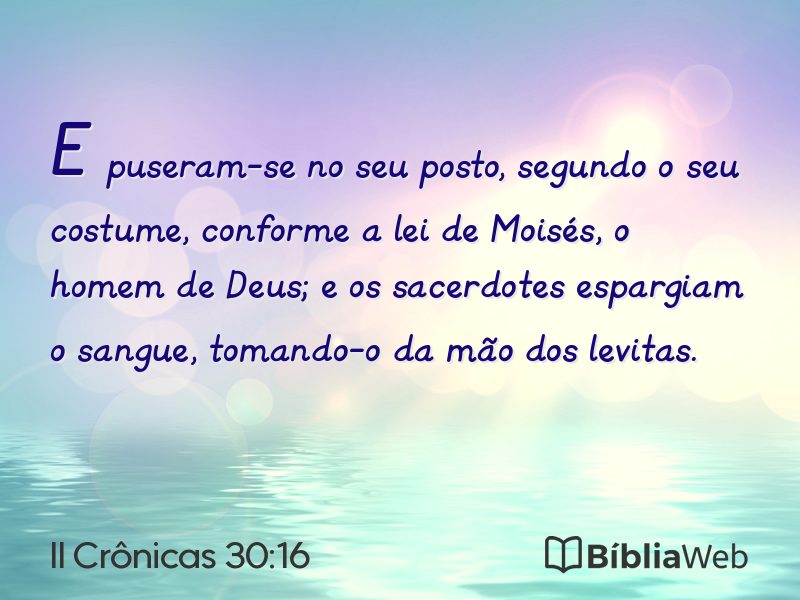 II Crônicas 30:16 em imagem para compartilhar