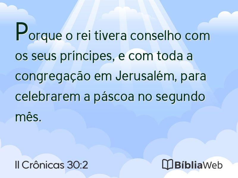 II Crônicas 30:2 em imagem para compartilhar