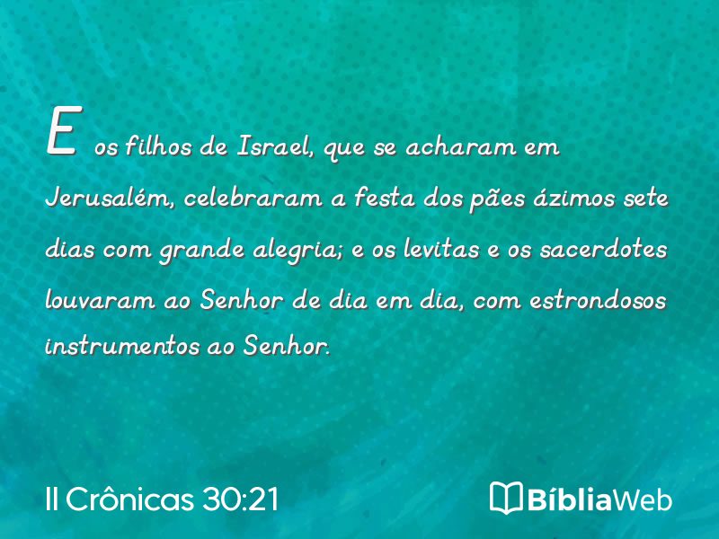 II Crônicas 30:21 em imagem para compartilhar