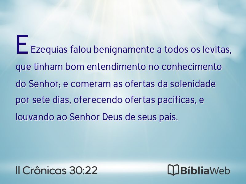 II Crônicas 30:22 em imagem para compartilhar