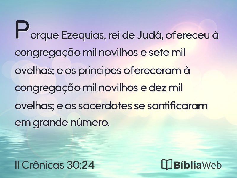II Crônicas 30:24 em imagem para compartilhar