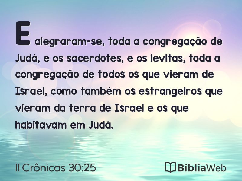 II Crônicas 30:25 em imagem para compartilhar