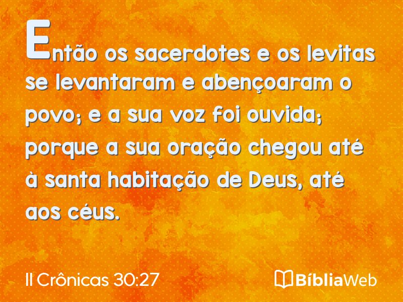 II Crônicas 30:27 em imagem para compartilhar