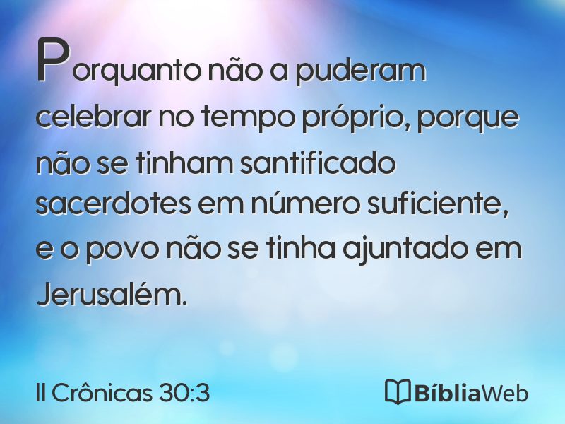 II Crônicas 30:3 em imagem para compartilhar