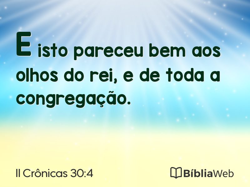 II Crônicas 30:4 em imagem para compartilhar