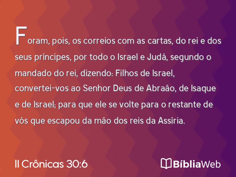 II Crônicas 30:6 em imagem para compartilhar