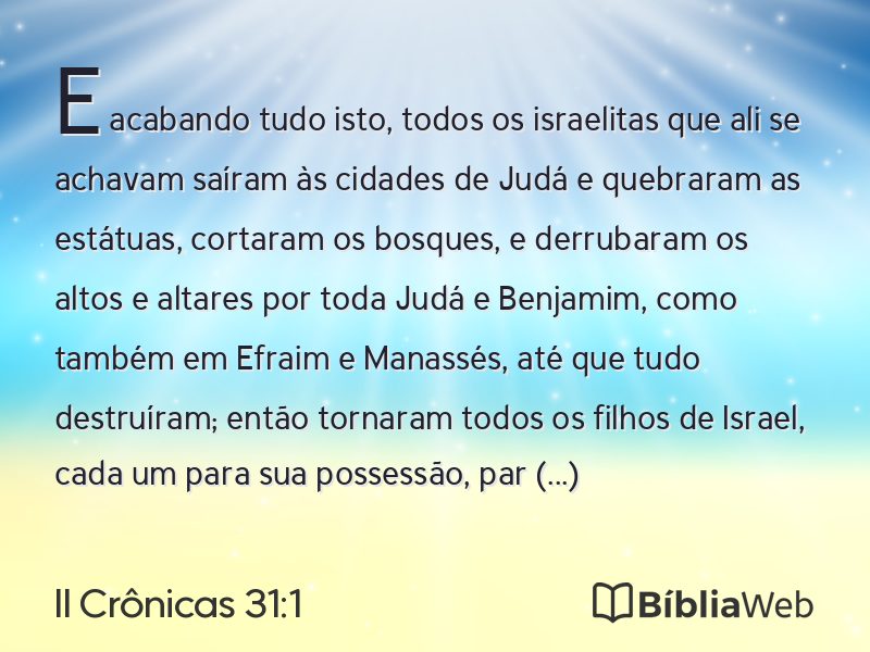 II Crônicas 31:1 em imagem para compartilhar