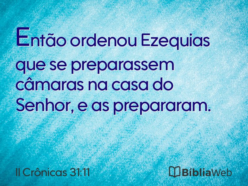 II Crônicas 31:11 em imagem para compartilhar
