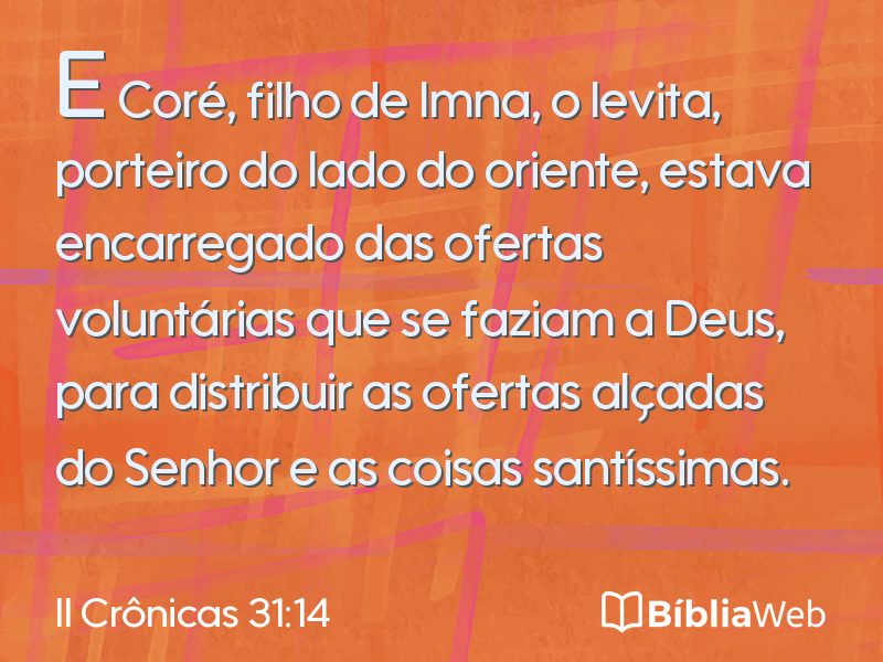 II Crônicas 31:14 em imagem para compartilhar