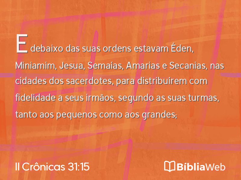 II Crônicas 31:15 em imagem para compartilhar