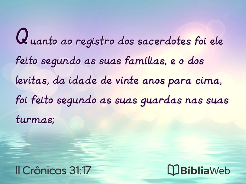 II Crônicas 31:17 em imagem para compartilhar