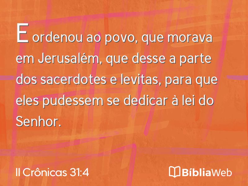 II Crônicas 31:4 em imagem para compartilhar