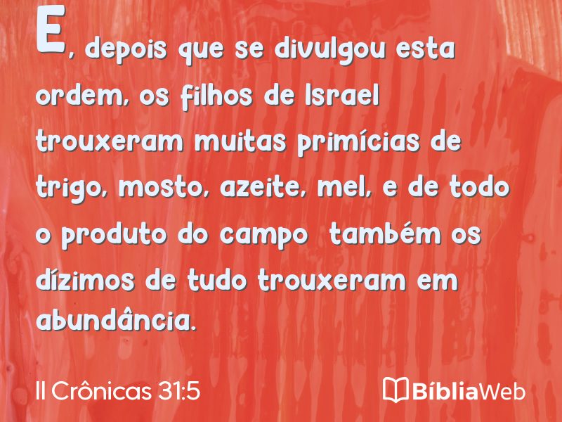 II Crônicas 31:5 em imagem para compartilhar