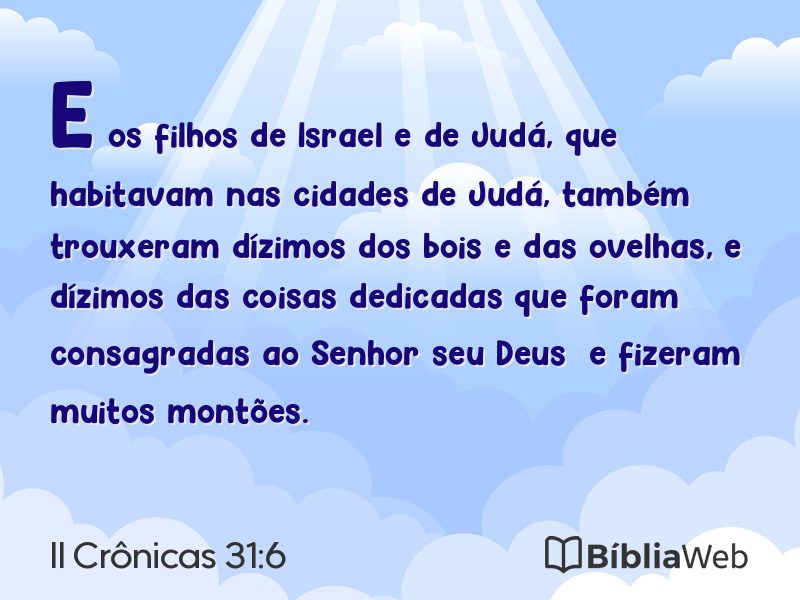 II Crônicas 31:6 em imagem para compartilhar