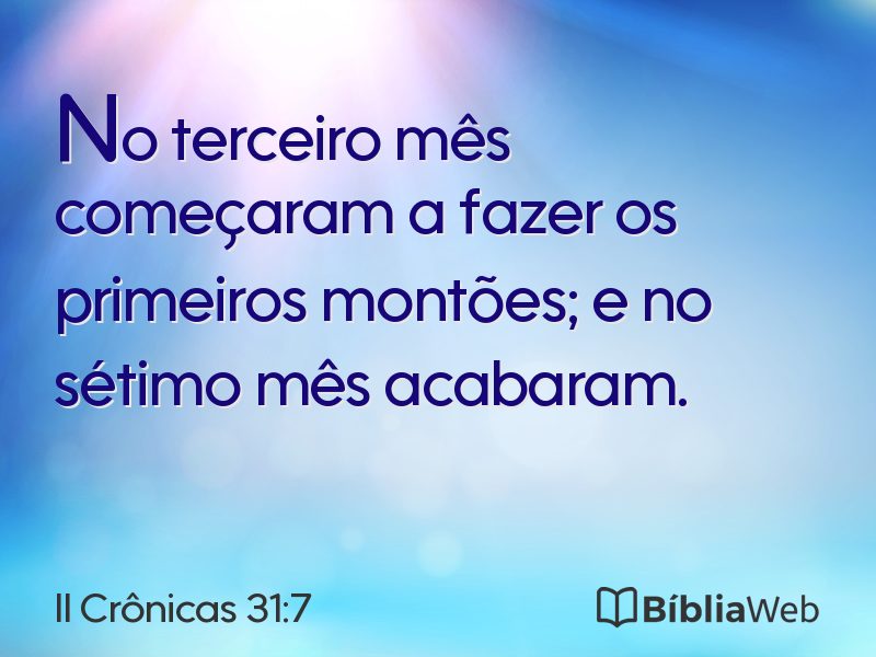 II Crônicas 31:7 em imagem para compartilhar
