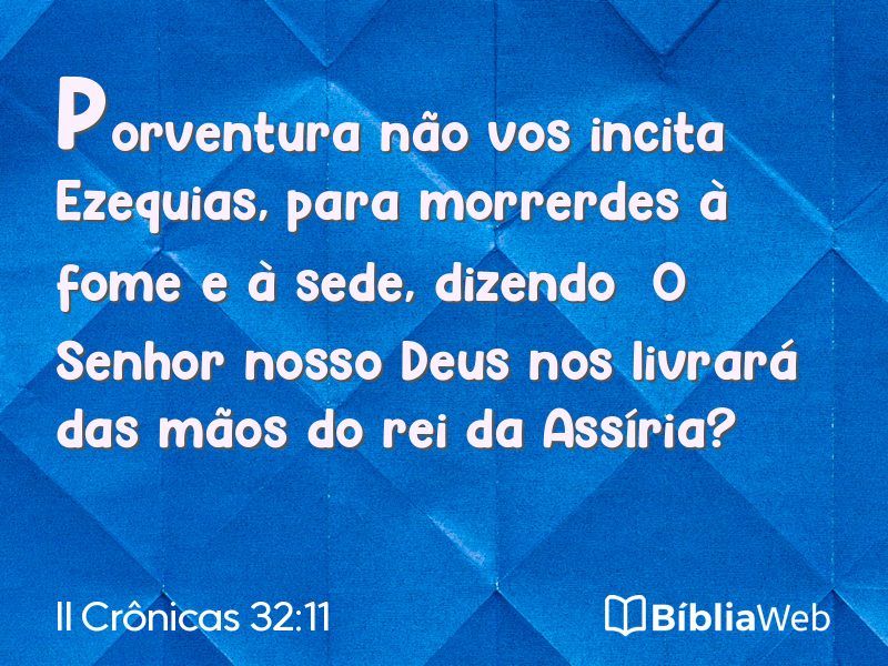 II Crônicas 32:11 em imagem para compartilhar