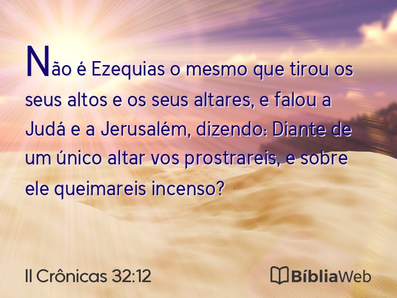 II Crônicas 32:12 em imagem para compartilhar