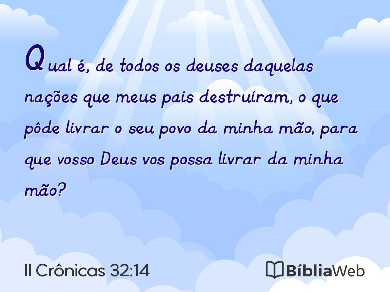 II Crônicas 32:14 em imagem para compartilhar
