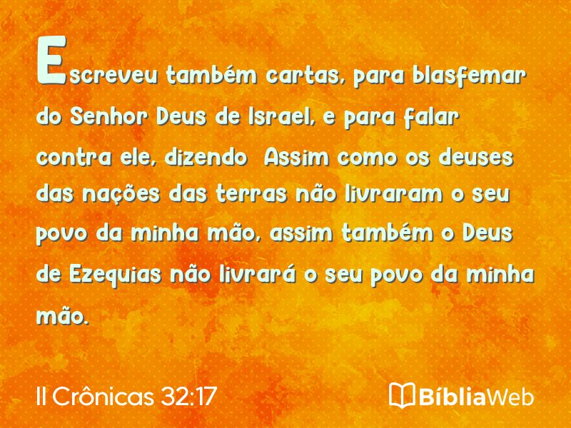 II Crônicas 32:17 em imagem para compartilhar