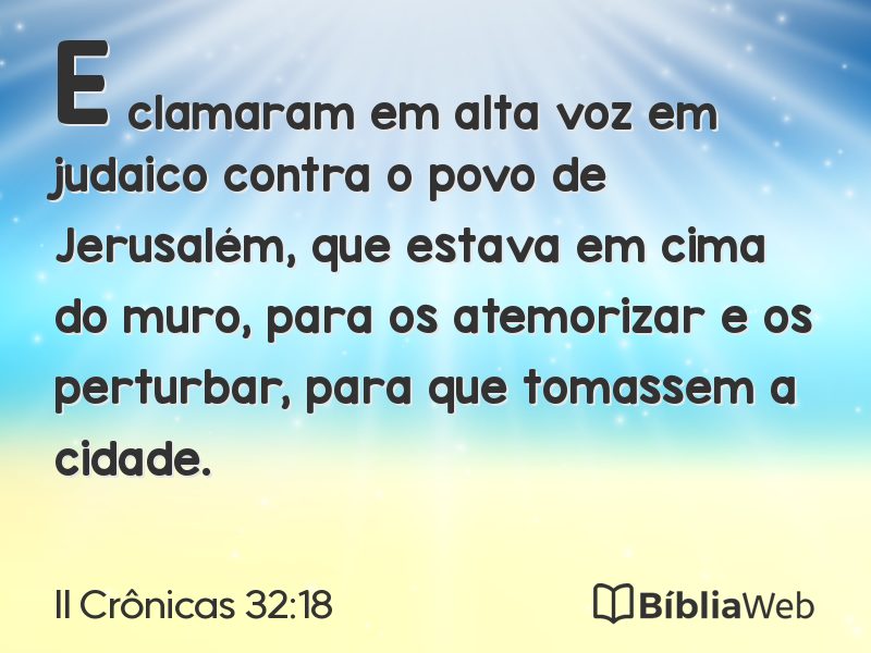 II Crônicas 32:18 em imagem para compartilhar