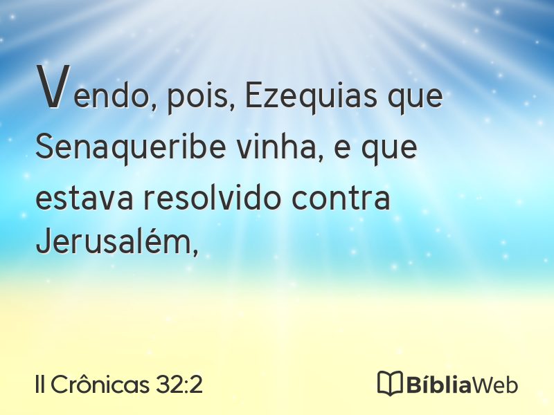 II Crônicas 32:2 em imagem para compartilhar