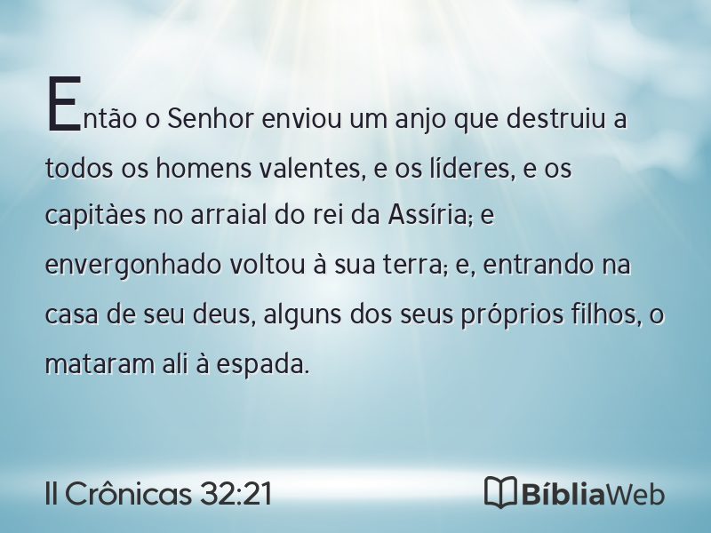 II Crônicas 32:21 em imagem para compartilhar