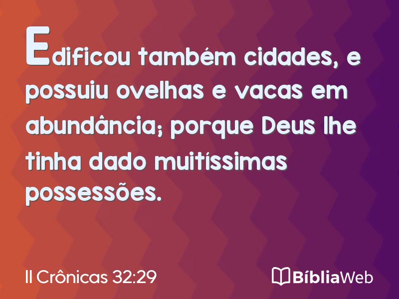 II Crônicas 32:29 em imagem para compartilhar