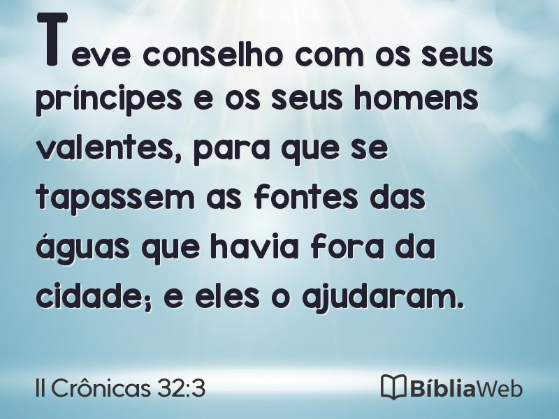 II Crônicas 32:3 em imagem para compartilhar