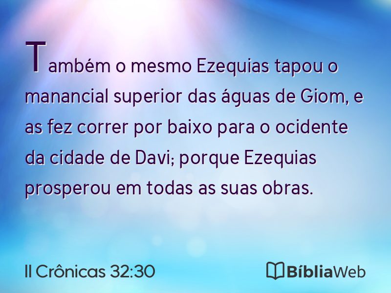 II Crônicas 32:30 em imagem para compartilhar