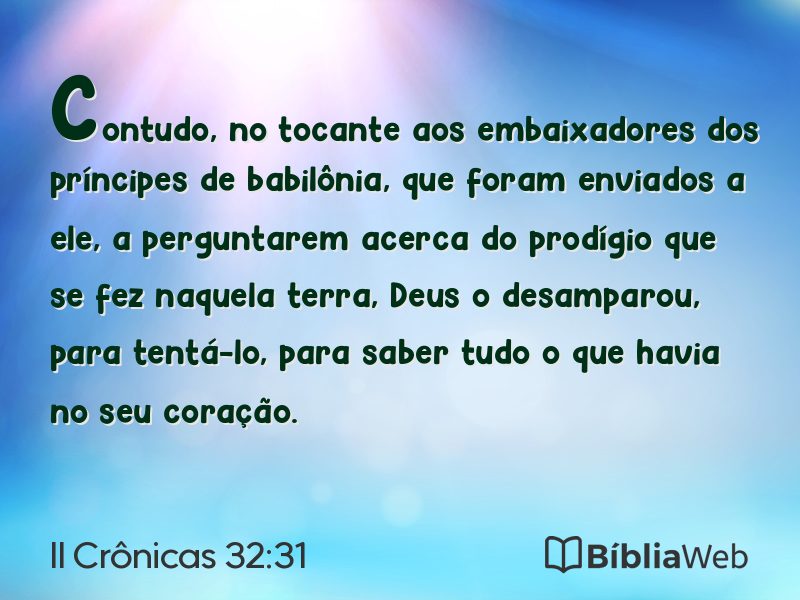 II Crônicas 32:31 em imagem para compartilhar