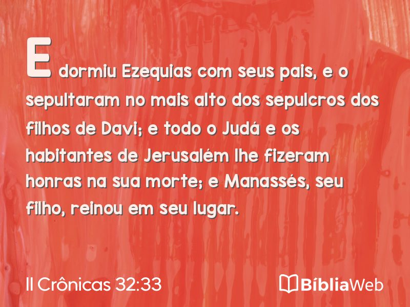II Crônicas 32:33 em imagem para compartilhar